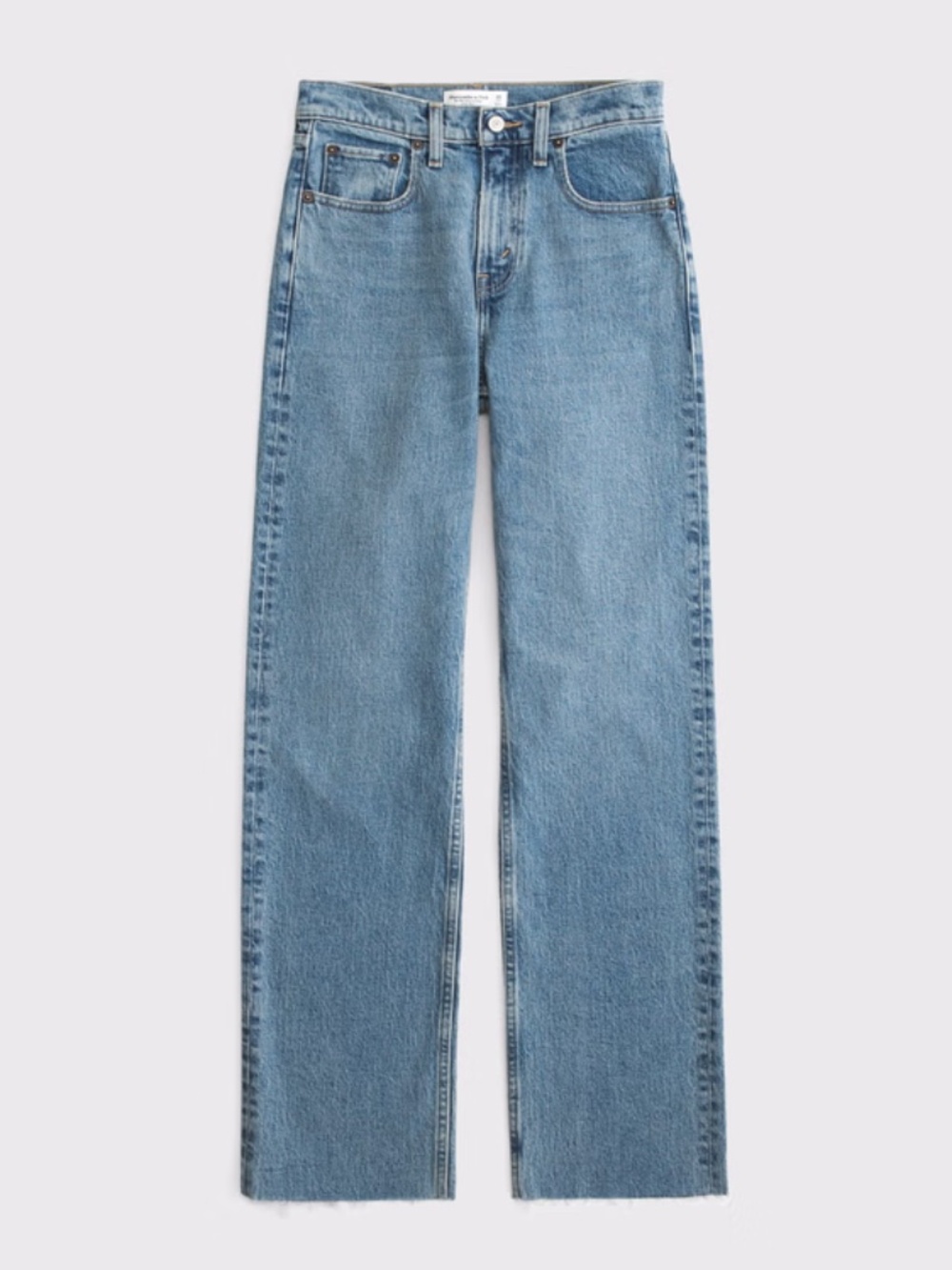 Abercrombie & Fitch High Rise 90s Relaxed Frayed Hem Jean, Sz 27